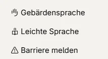 Menü für Barriere-Freiheit
